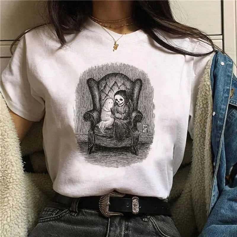 Vintage Gothic Ghost & Oddities Graphic T-Shirt