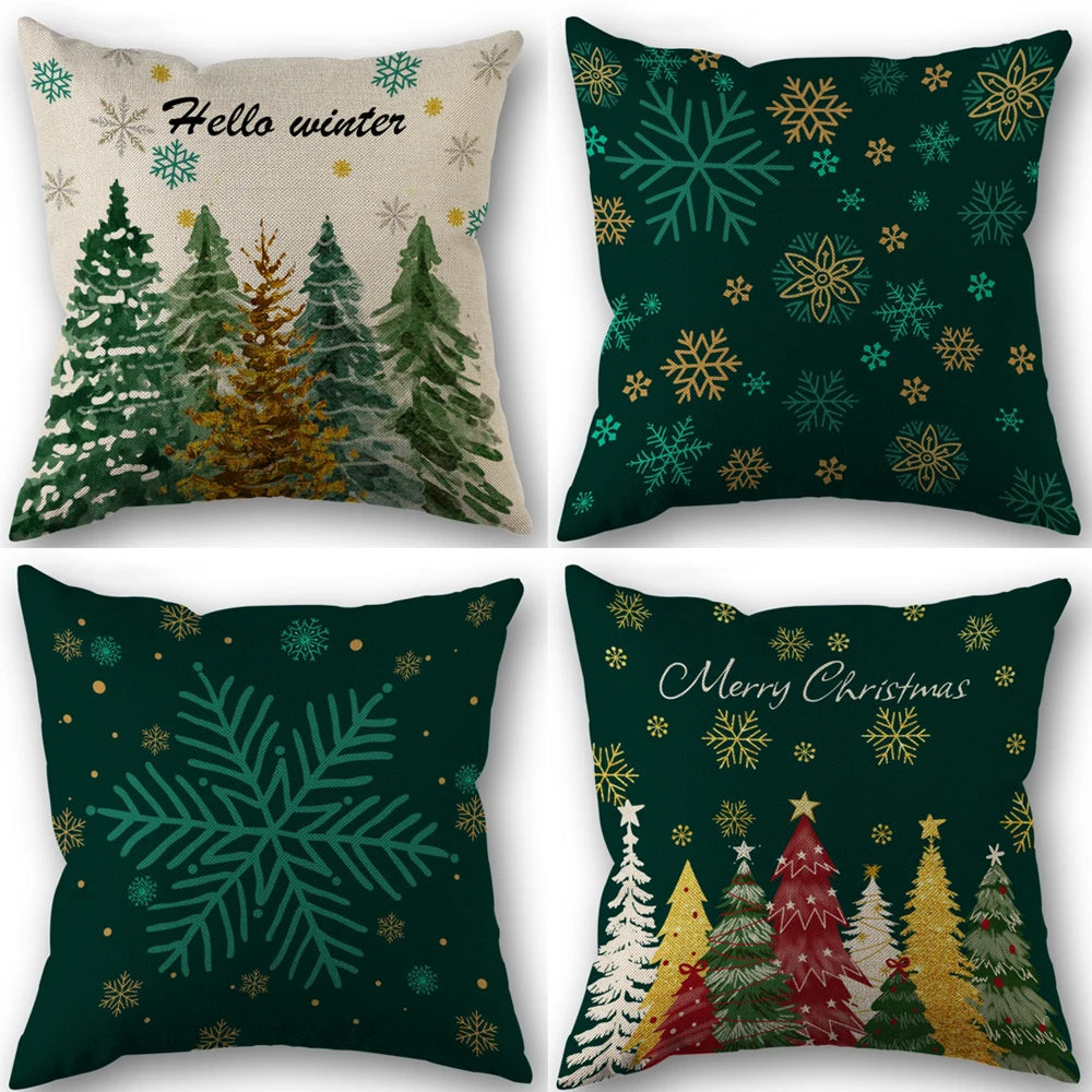 Christmas Decorative Throw Pillow Covers – 18x18 Seasonal Designs
