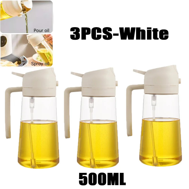 2-in-1 Glass Oil Sprayer & Dispenser for Cooking, Baking, Grilling & Air Fryer