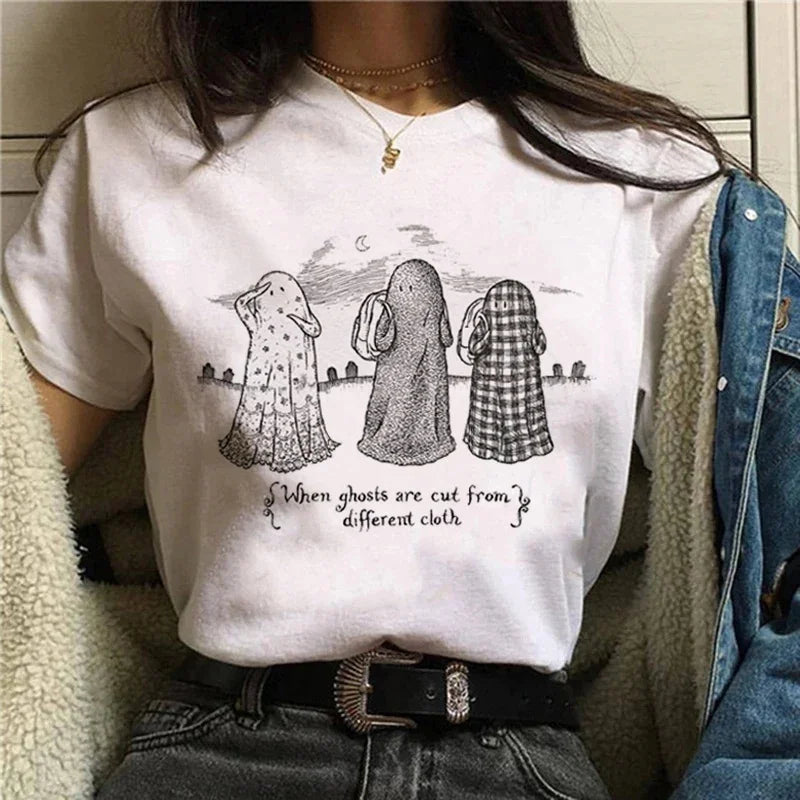 Vintage Gothic Ghost & Oddities Graphic T-Shirt