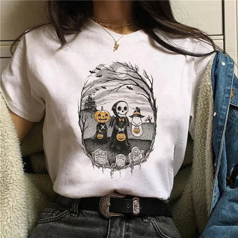 Vintage Gothic Ghost & Oddities Graphic T-Shirt