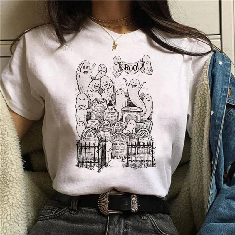 Vintage Gothic Ghost & Oddities Graphic T-Shirt