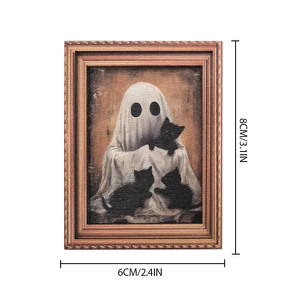 Haunted Mini Portrait Magnets | Vintage Halloween Decor